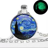 Collar Van Gogh Noche Estrellada, Brilla En La Oscuridad