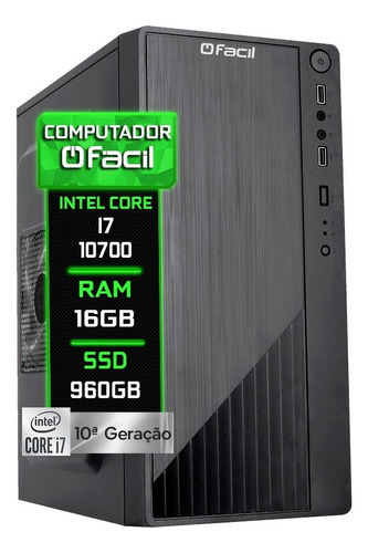 Computador Fácil Intel Core I7 10700 16gb Ddr4 Ssd 960gb