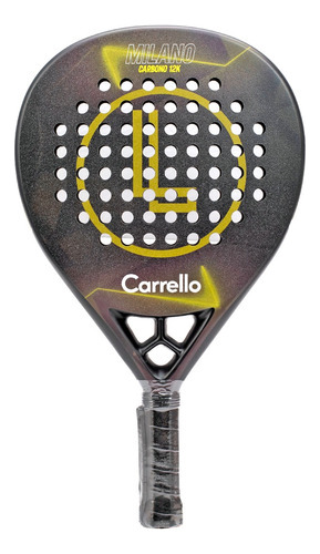 Paletas De Padel Carrello Milano Rugosa Carbono 12k Color Amarillo