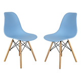 Kit 2 Cadeiras Charles Eames Wood Design Eiffel Várias Cores