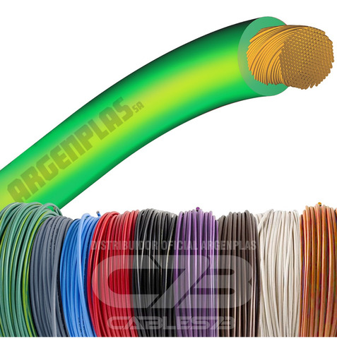 Cable Unipolar Argenplas Unipolar 1x2,5mm 1x2.5mm² Verde/amarillo X 100m En Rollo