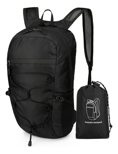 Mochila Deportiva Plegable + Bolso De Guardado- Negro