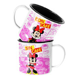 Taza Enlozada Lechera Minnie Mouse Mouse Con Y Sin Cafe