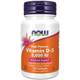 Now Foods Vitamina D3 Alta Potencia 120 Softgels 5000 Ui Sfn Sabor Sin Sabor