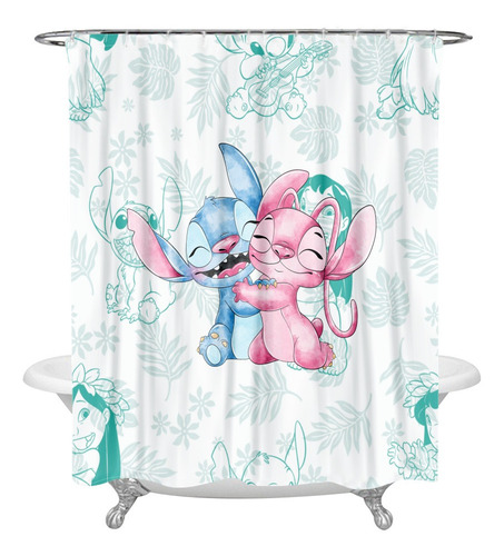 Cortinas De Ducha Anime Stitch Para Niños, Cortina De Baño C