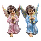 Pareja Angelitos Guardianes Del Hogar Decorativos 27 Cm 