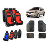 Fundas Cubre Asiento Cuerina Para Renault Clio + Alfombra 4p