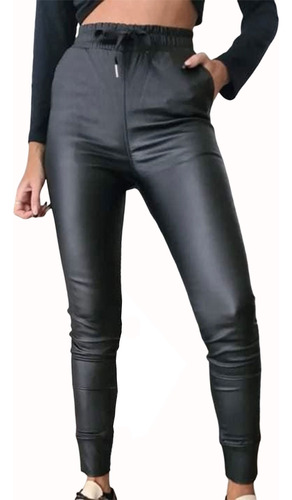 Pantalon Jogger Engomado Babucha Con Bolsillos Mujer Moda