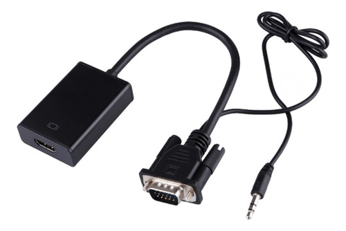 Conversor Vga A Hdmi Con Audio Activo Adaptador Tv Hd 1080p