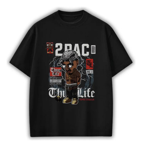 Camiseta Camisa Oversized Tupac Premium Estampa | MercadoLivre