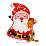 2 Globo Santa Claus Con Reno 74x55cm Navidad Navideño