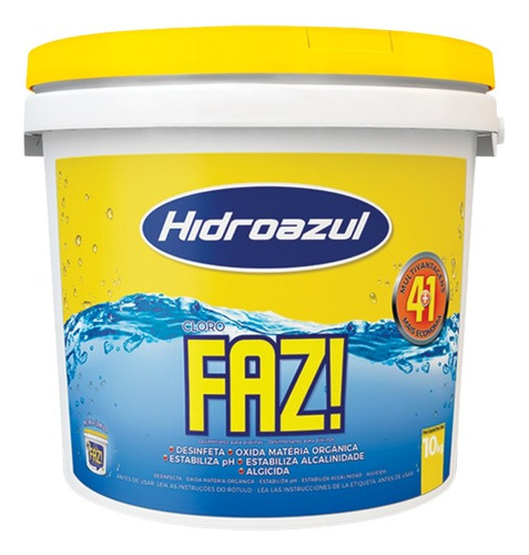 Cloro Faz Hidroazul 10kg P/ Piscina Frete Grátis Sul/sudeste