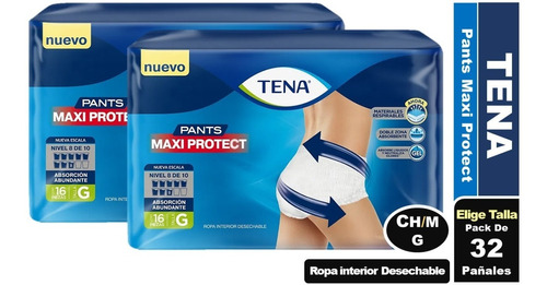 Pañal Adulto Tena Pants Maxi Protect Pack De 2 Elige Talla
