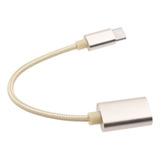 Cable Adaptador Dorado Tipo C Macho A Usb Hembra Otg D