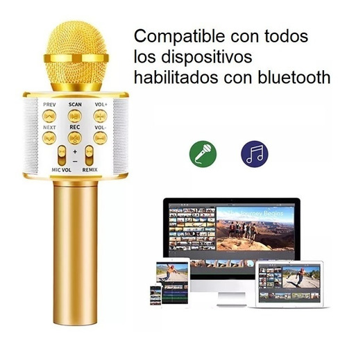 Micrófono Karaoke Niños 5w Bluetooth Efectos De Voz Parlante