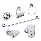 Juego De Accesorios De Baño 6 Pzas Maxims Cromo 45006