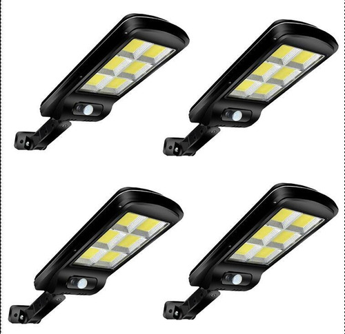 4pcs Luminaria Poste Solar 100w Sensor Presencia Y Control