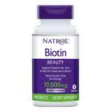 Natrol Biotina 10,000 Mcg Maxima Fuerza 100 Tabletas Sabor Sin Sabor