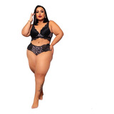  Cropped Conjunto Lingerie Plus Size Tamanho Especial Grande