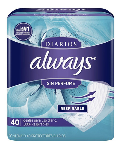 Diarios Always Respirables Liners Breathable 40unidades
