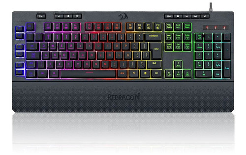 Teclado Membrana Redragon Shiva Rgb Abnt2 Usb K512rgb 