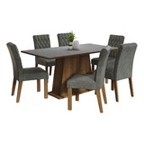 Juego Comedor Mesa Tapa Madera 6 Sillas Britney Madesa M/g/p