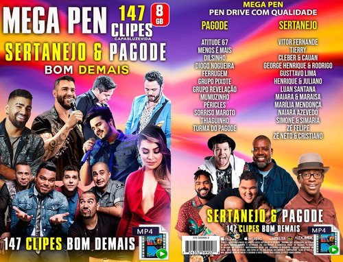 Mini Pen Drive 8gb Bom De + Sertanejo + Pagode