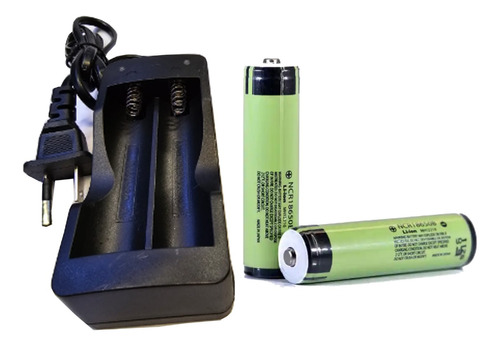 Carregador Bateria 18650 +2 Célula 18650 Lanterna Panasonic 
