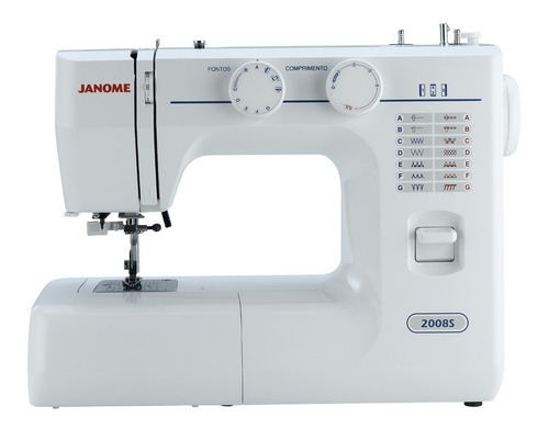 Janome Máquina De Costura 2008 S Completa Cor Branco/azul 110v