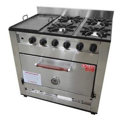 Cocina Industrial Pevi 4h 90cm Premium 4h+p A Gas