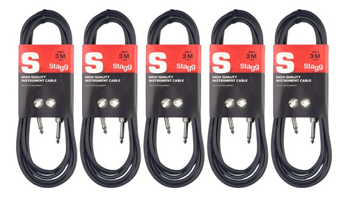 Cable Plug-plug 3 Metros Stagg Sgc3 Pack X5