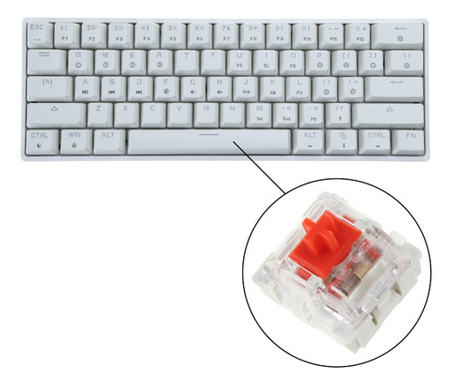 (bn) Gk61 Mini Teclado Mecánico Portátil Para Juegos Al 60%