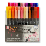 Caneta Brush Pen Sakura Koi Coloring 48 Cores