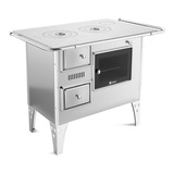 Fogão  Lenha  Inox N2 Forno C/porta Vidro + Kit Chaminé Inox