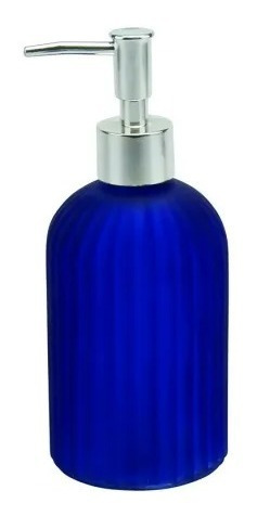 Dispenser Porta Sabonete Liquido 400ml Vidro Azul Hauskraft