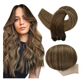 Extensiones Cabello Humano 16in 1pz 105gr Marrón Medio Y Car