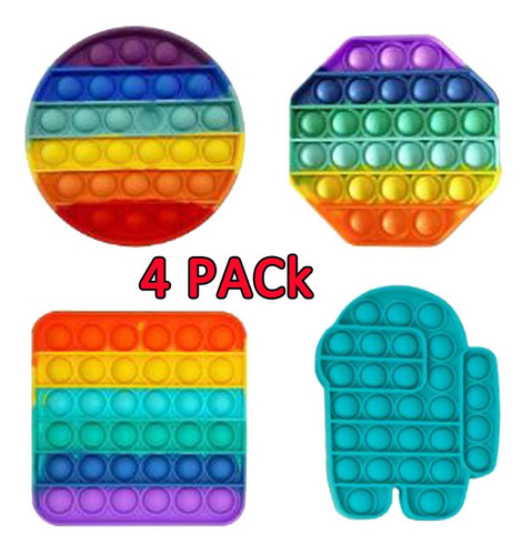 4pcs Rainbow Push Pop It Juguete Sensorial, Entre Noso Juego