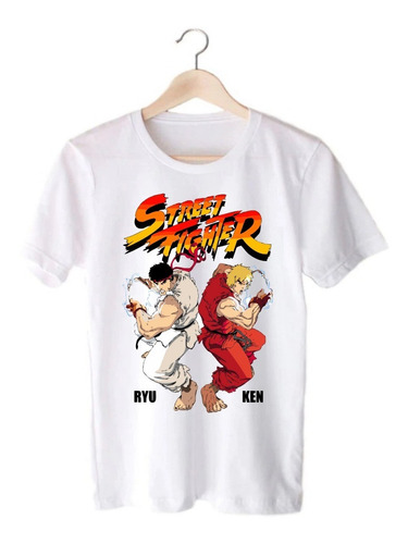 Remera Blanca Street Fighter - Peleadores - Anime