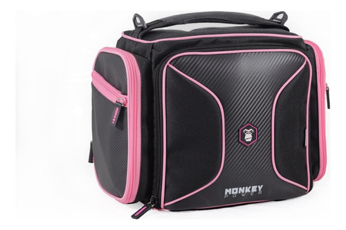 Lonchera Maleta Termica Fitness Monkey Power C/accesorio 2.0 Color Negro-rosa