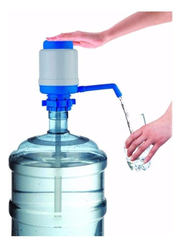 Dispenser Manual Universal Botellas Bidones Agua Portatil Color Blanco Y Azul