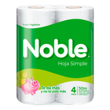 Papel Higienico Noble 30m X 4 Rollos Pack 12 Unidades