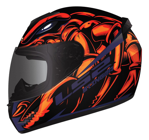 Casco Cerrado Ls2 Rookie Stinger Naranja 