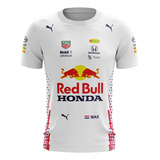 Camiseta Formula 1 Redbull Branca Dry Fit Uv50+