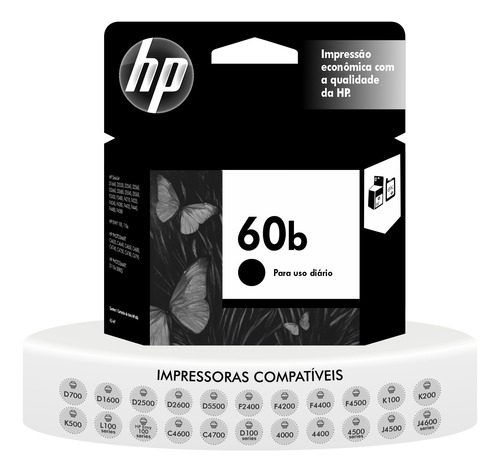 Cartucho Hp 60b Preto F4224 F4480 F4580 D110a D410a C4780