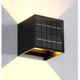 Lampara Foco Aplique Solar Cuadrado Pared Muro Blanco/calida