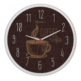 Relógio De Parede Herweg 26cm Quartz Café 660014-021 Branco