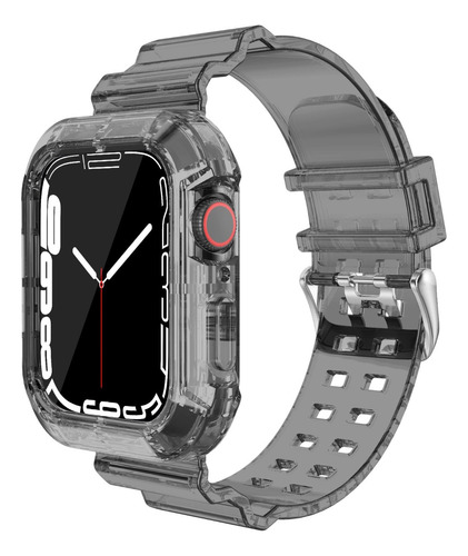 Pulseira Com Case Transparente Para Apple Watch 45 44 42mm