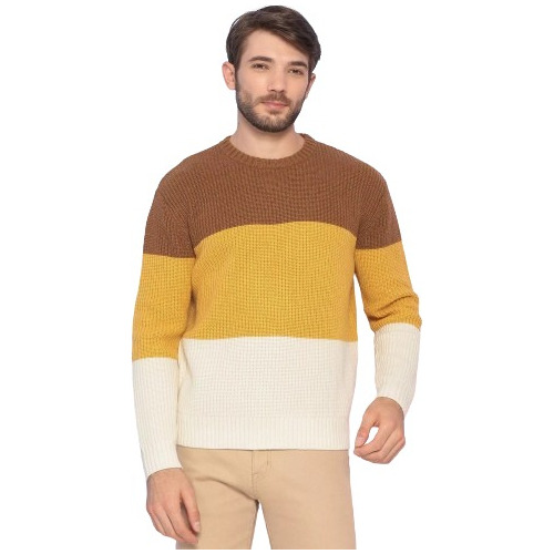 Suéter Listrado Em Lã - Marrom E Amarelo - Levi's - Original