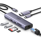 Adaptador Hub Usb C 7 Em 1 Hdmi 4k 60hz Rj45 Dex Sd Pd 100w