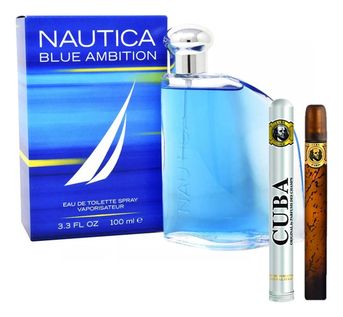 Nautica Blue Eau De Toilette 100ml Hombre+perfume Cuba 35ml